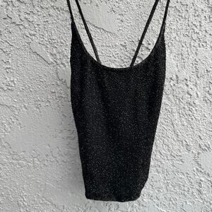 Vintage black beaded top